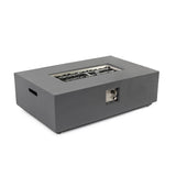 Volon Modern Rectangular Fire Pit Table in Light Gray
