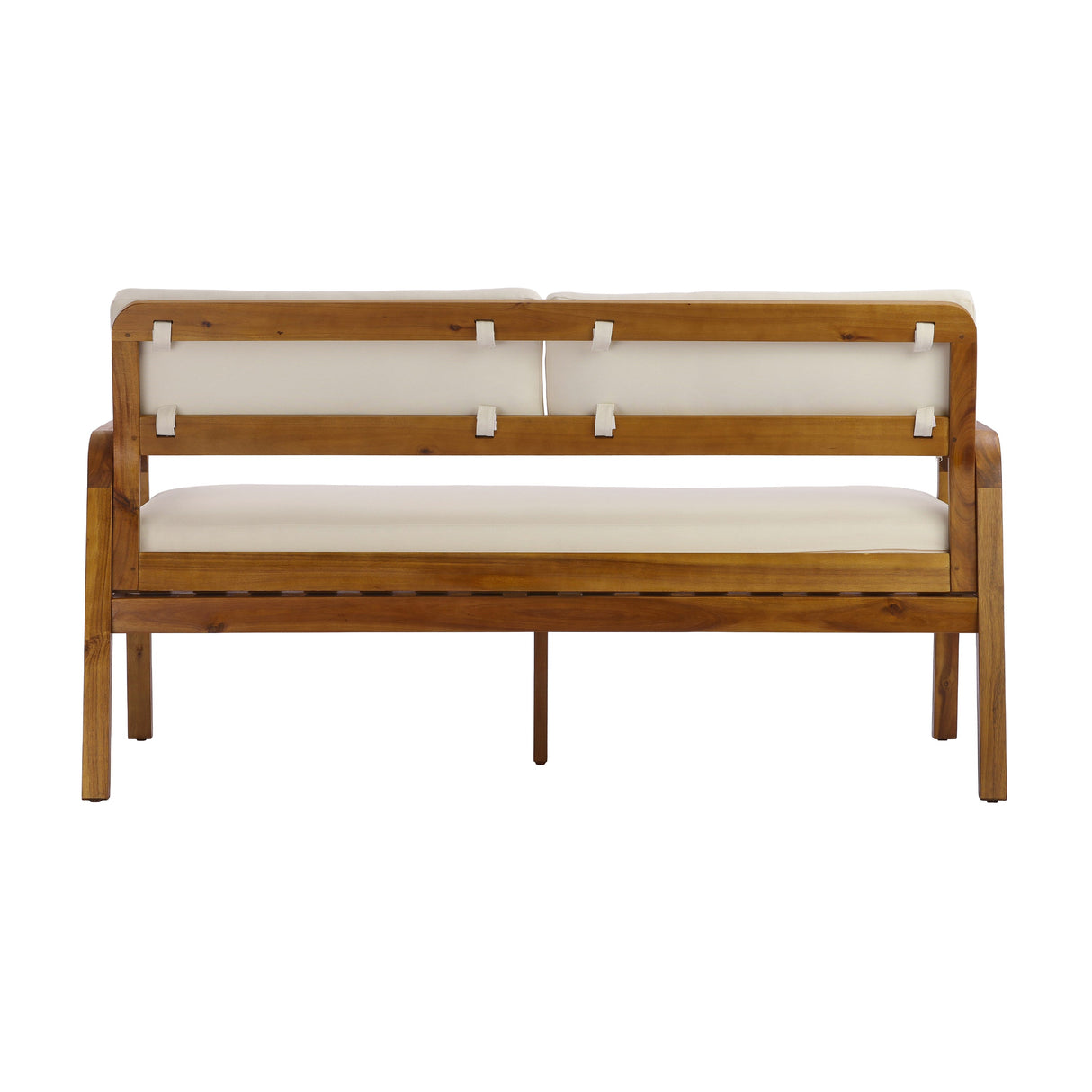 2 Pieces Outdoor Sofa Set with Cushions - Teak