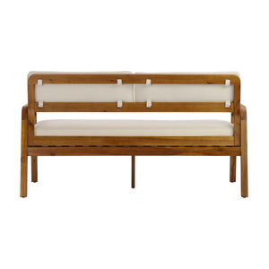 2 Pieces Outdoor Sofa Set with Cushions - Teak