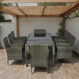 9 Piece Outdoor Patio Wicker Dining Set