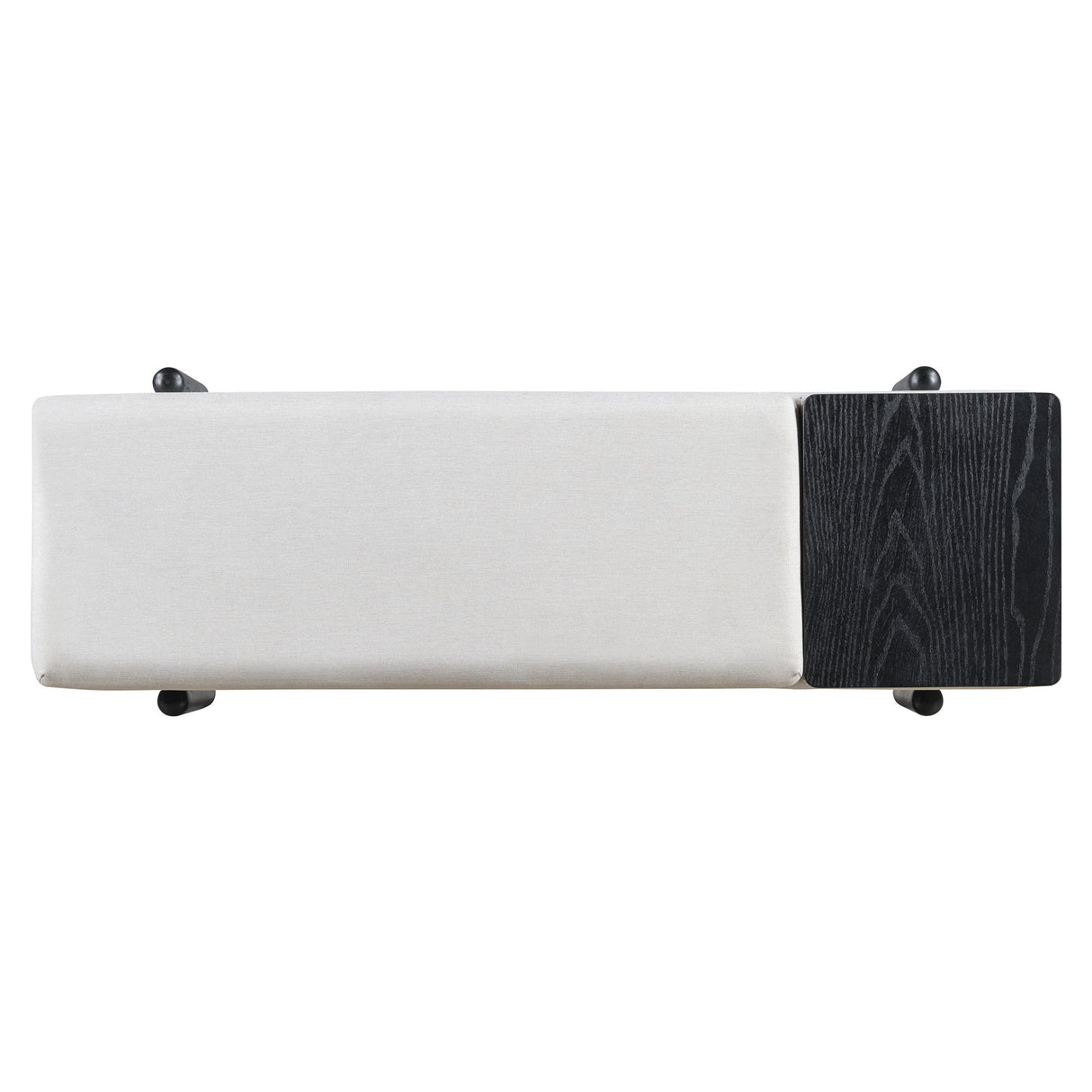 TREXM Farmhouse Upholstered Storage Bench with Hidden Compartment