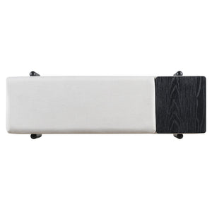 TREXM Farmhouse Upholstered Storage Bench with Hidden Compartment