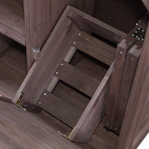 K&K 78.3' Outdoor Kitchen Island with Foldable Grill Table