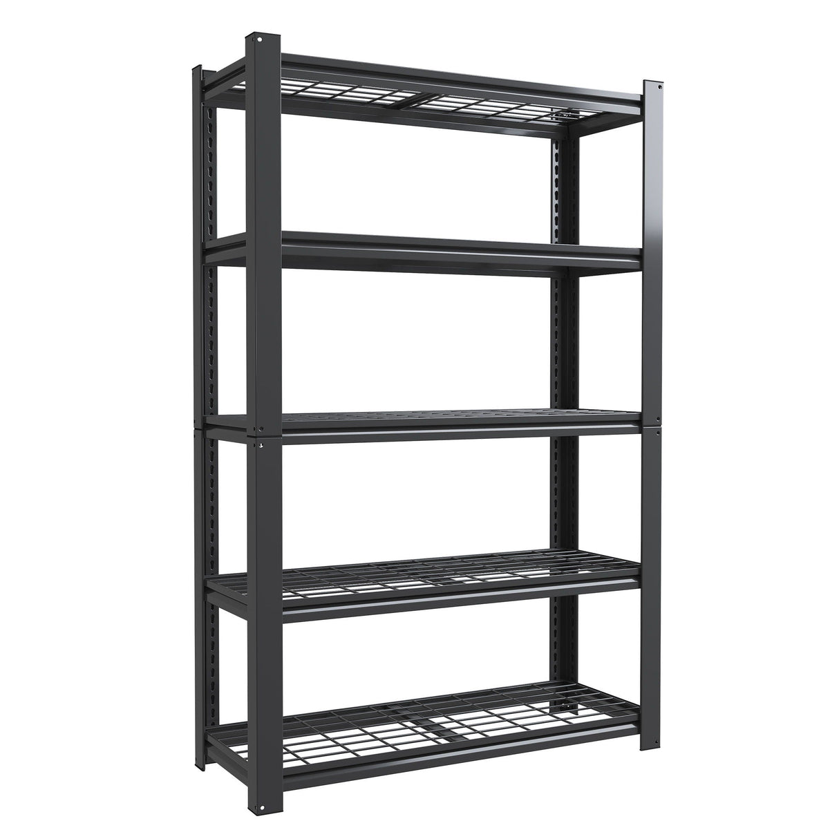 Heavy Duty 5 Tier Adjustable Metal Mesh Storage Rack With 2000 Lbs Capacity - Brushed Nickel