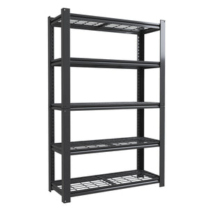 Heavy Duty 5 Tier Adjustable Metal Mesh Storage Rack With 2000 Lbs Capacity - Brushed Nickel