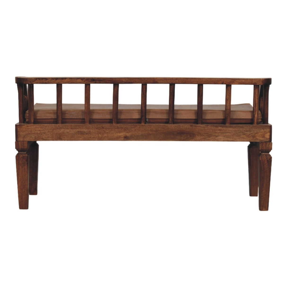 Artisan Furniture Solid Wood Bordeaux Leather Bench
