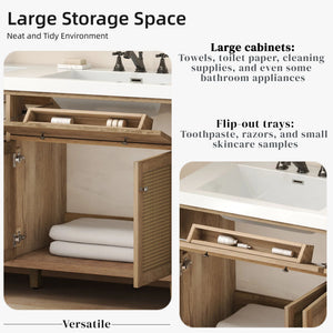 Bathroom Vanity With Double Sink, Large Storage Space
