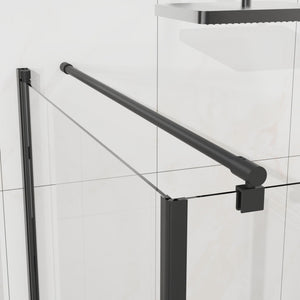 Goodyo - Frameless Corner Shower Door - Matte Black