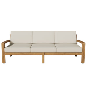 Outdoor L Shape 3pcs Acacia Wood Patio Sofa Set
