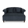 Upholstered Chaise Lounge with Scroll Arms & Pillows - Dark Gray or Dark Brown