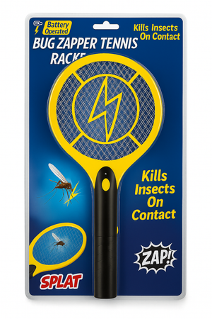 Electric Bug Zapper Racket – Battery Operated Handheld Insect Killer for Flies, Mosquitoes & Spiders