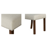 Upholstered Dining Chair with Nailhead Trim and Rolled Back, Set of 2