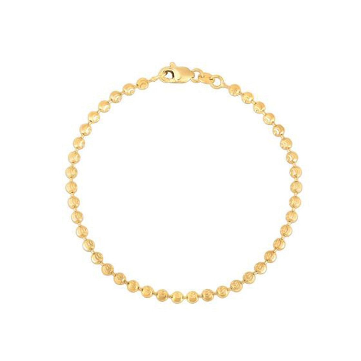 Moon Cut Bead Chain Bracelet in 14k Yellow Gold  (3.00 mm)