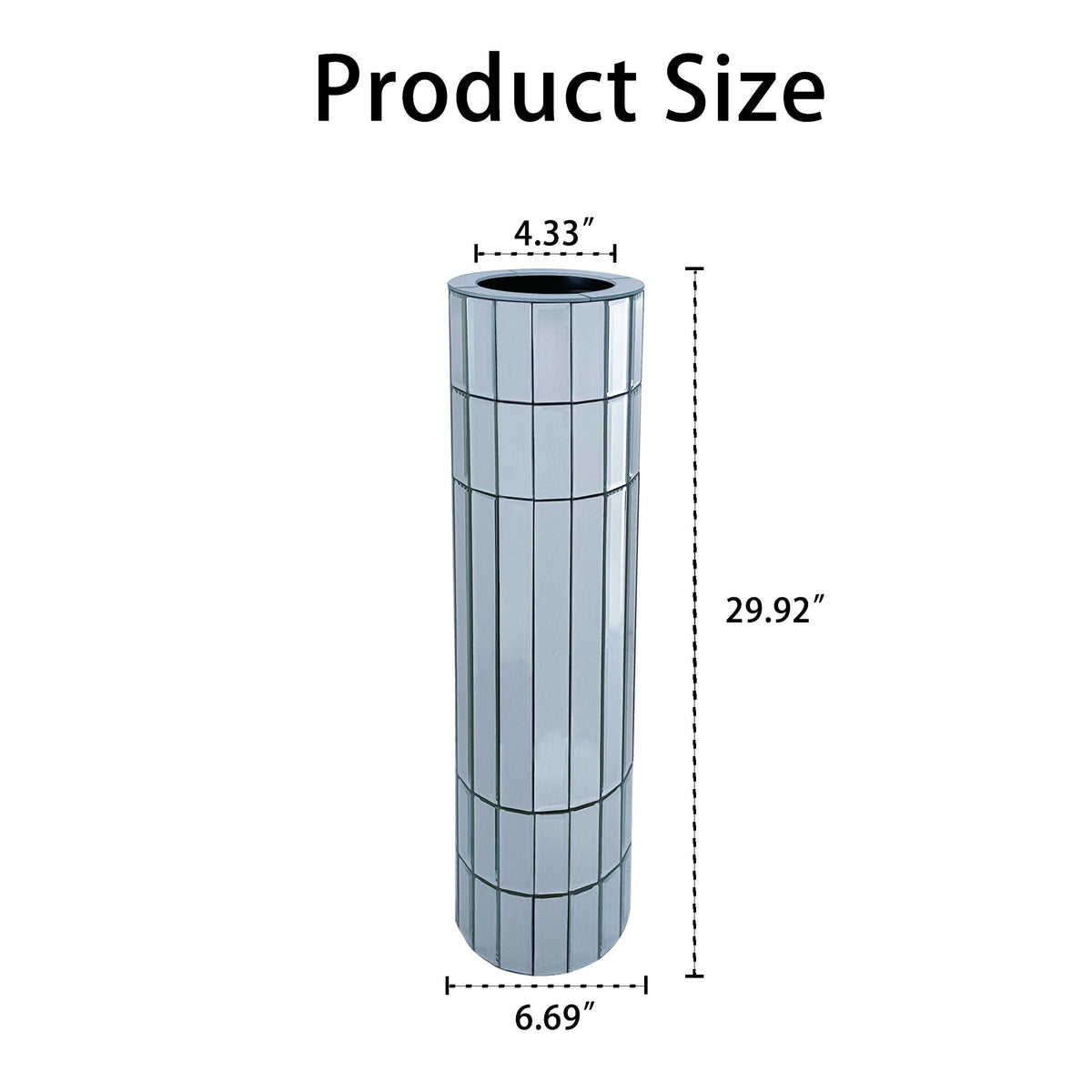 29.92" Tall Floor Vase Mirrored