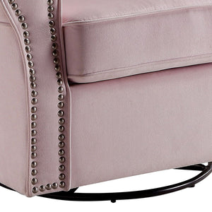 Tamaki - Swivel Chair With Glider - Pink Fabric