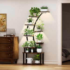 9 Tiered Indoor Plant Stand With 5 Adjustable Grow Lights