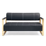 Modern Upholstery Accent Loveseat Sofa For Living Room 2 Seater With Metal Arms
