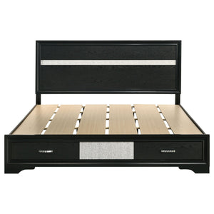Miranda 51-inch Wood California King Storage Panel Bed Black