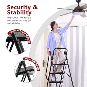 Four Step Ladder - Lightweight Folding Step Stool