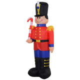 6' Nutcracker Toy Soldier with Candy Cane, Outdoor Blow-Up Yard Decoration with LED Lights Display