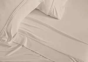 Beige Split King Sheet Set with Moisture-Wicking Technology