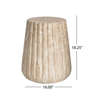 Outdoor Cleme Carved Side Table, Gold End Table