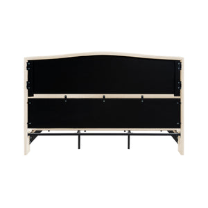 King Size Bed Frame with Upholstered Teddy Velvet Headboard