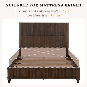 Platform Bed Frame With Tall Headboard