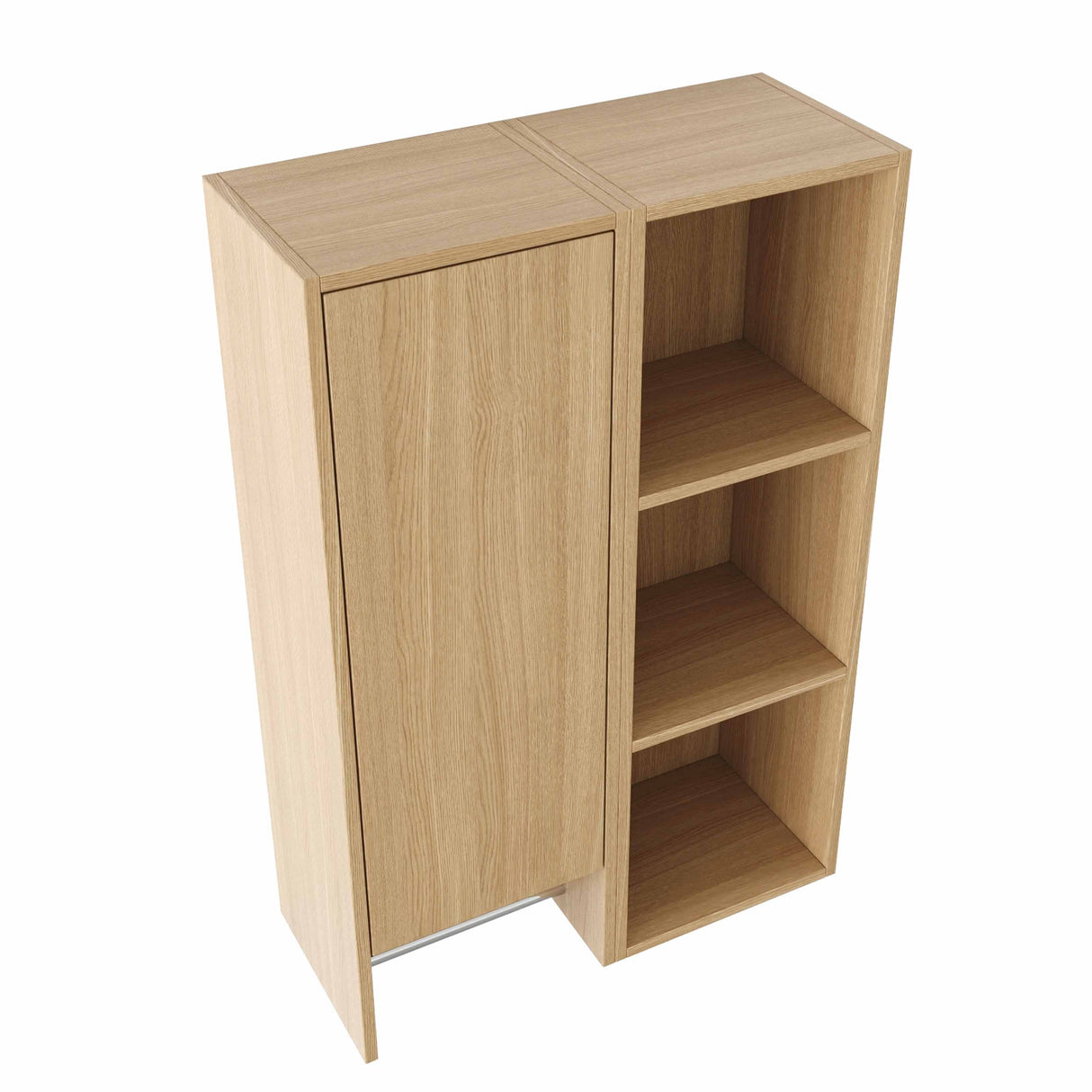 24 Inch Wall-Mounted Side Cabinet and Storage Shelves Combination