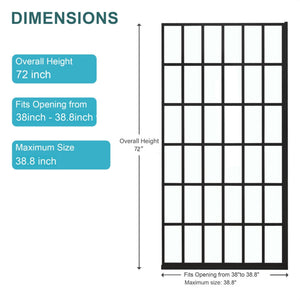 Frameless Fixed Shower Door with Open Entry Design – Matte Black