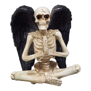 Yoga Skeleton Figurine - Anjali Mudra in Sukhasana Pose