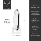 Irving rocket cocktail shaker in silver viski®