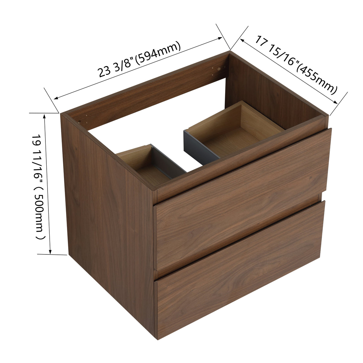 24" Wall-Mounted Bathroom Vanity