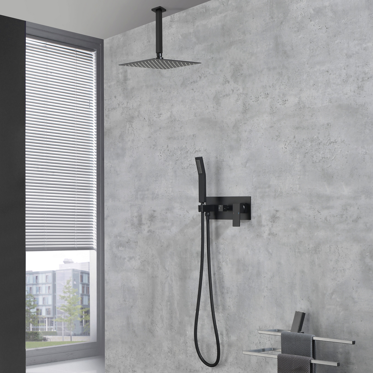 Matte Black Shower Head Set
