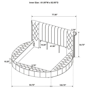 Santiago - Upholstered Round Storage Bed With Built In Charging Ports