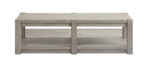 Burgess - Rectangular Shelf Cocktail Table With Casters - Calico Gray