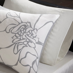 Madison Park Floral Cotton Sateen Comforter Ensemble