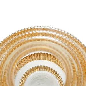 Tiered Geometric Amber Luster Glass Vase Set of 2 - Clear Amber