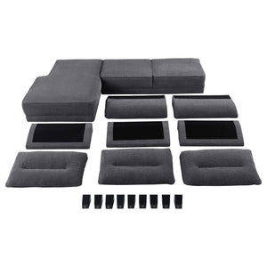 Verona - Loose Back Sectional Sofa - Gray
