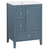 Modern Bathroom Vanity With Sink, Soft Close Drawers & Door, Storage Rack