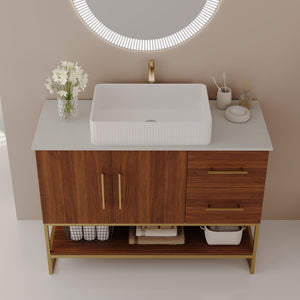 36" Modern Bathroom Vanity with Ceramic Vessel Sink