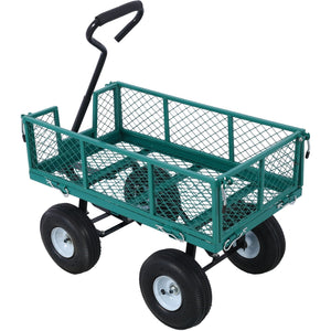 Heavy Duty Steel Garden Cart With Mesh Sides