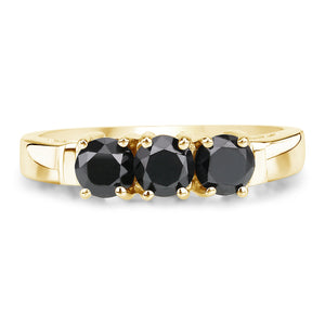 0.99 Carat Genuine Black Diamond .925 Sterling Silver Ring