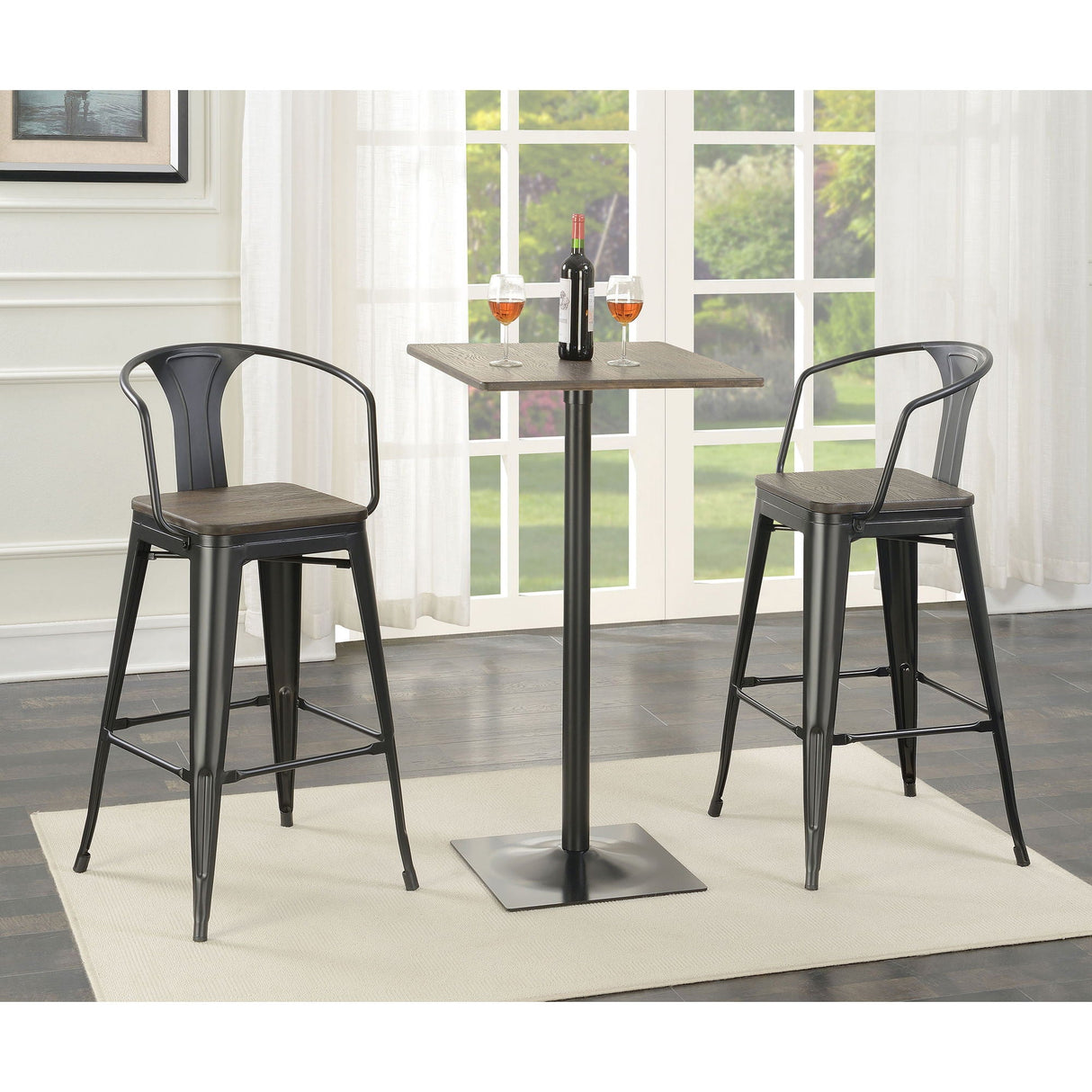 Staccato - Square Pub Height Bar Table - Dark Brown