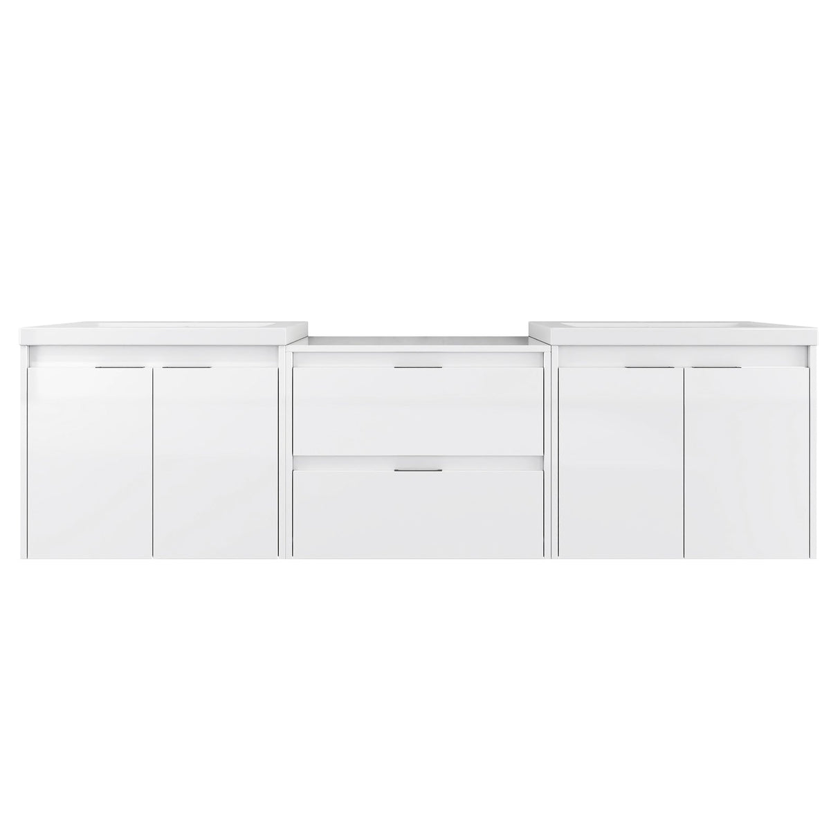 72" Bathroom Vanity With Resin Sink, Soft Close Doors, and 1-Side Cabinet