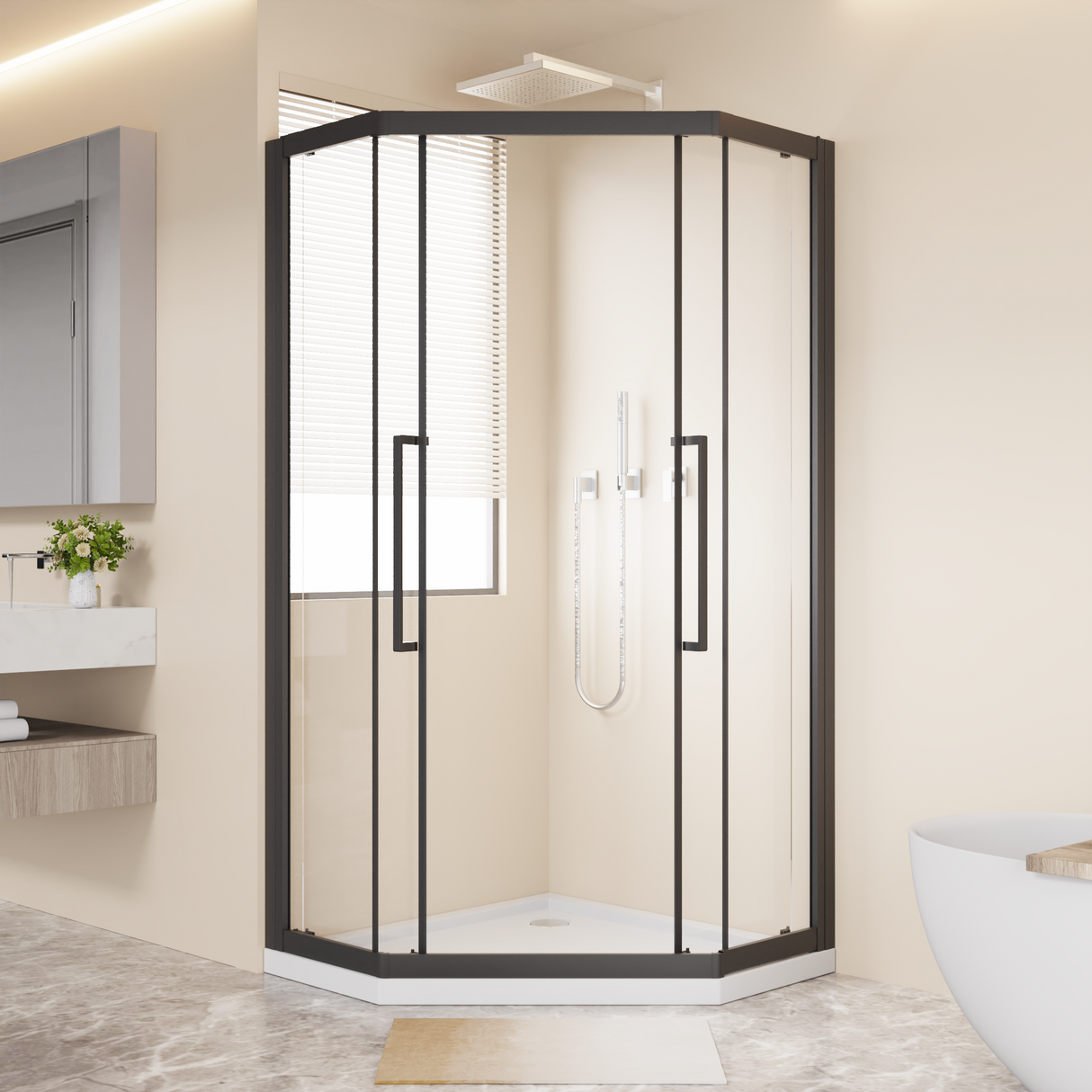 Neo-Angle Sliding Shower Enclosure 36"x72"
