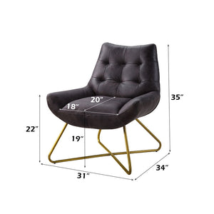 Dhalsim - Accent Chair - Antique Ebony Top Grain Leather