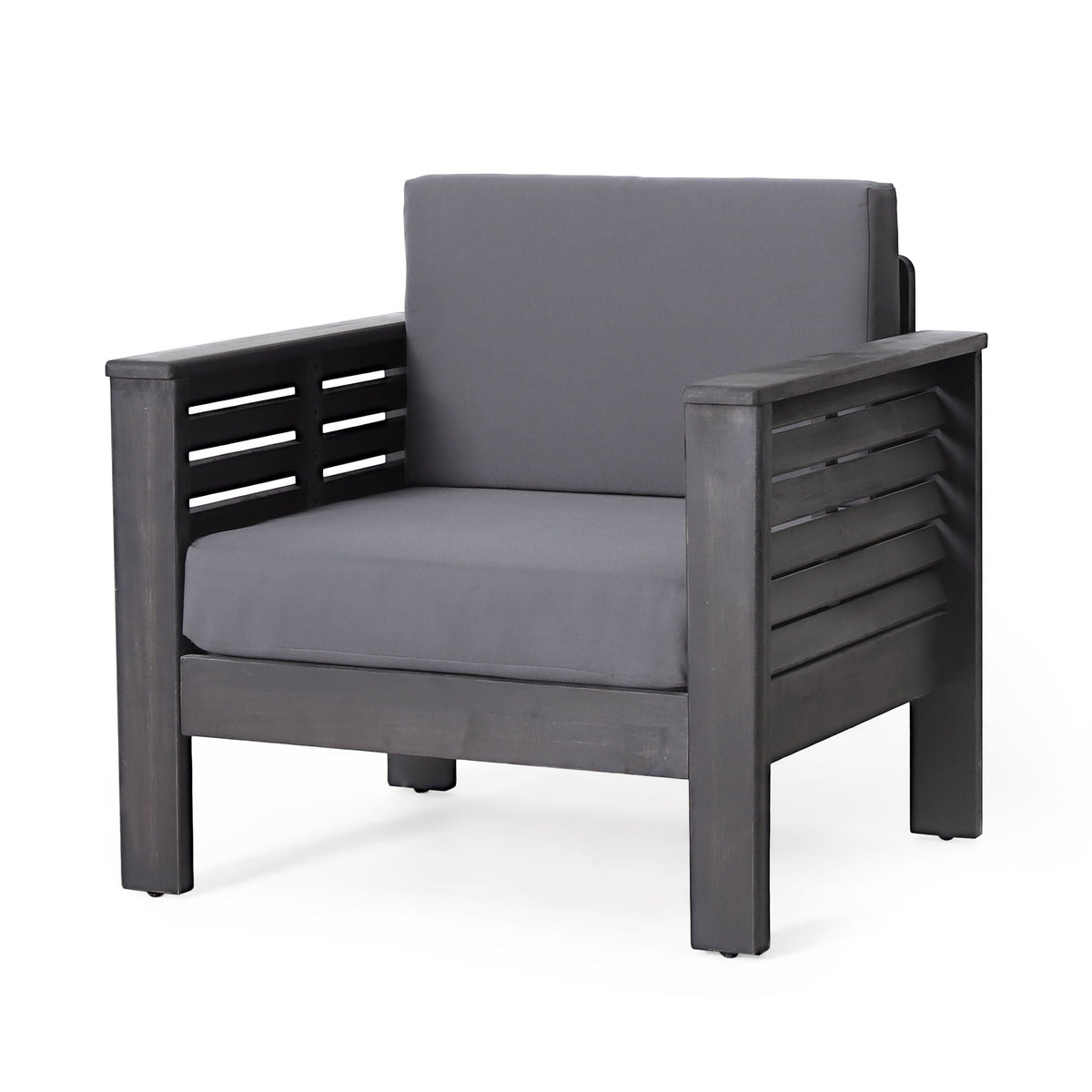 Slat Design Club Chairs With Cushions