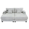 Modern Chaise Sofa With Adjustable Backrest, Cup Holders, Phone Holder & Storage Compartments