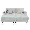 Modern Chaise Sofa With Adjustable Backrest, Cup Holders, Phone Holder & Storage Compartments For Living Room